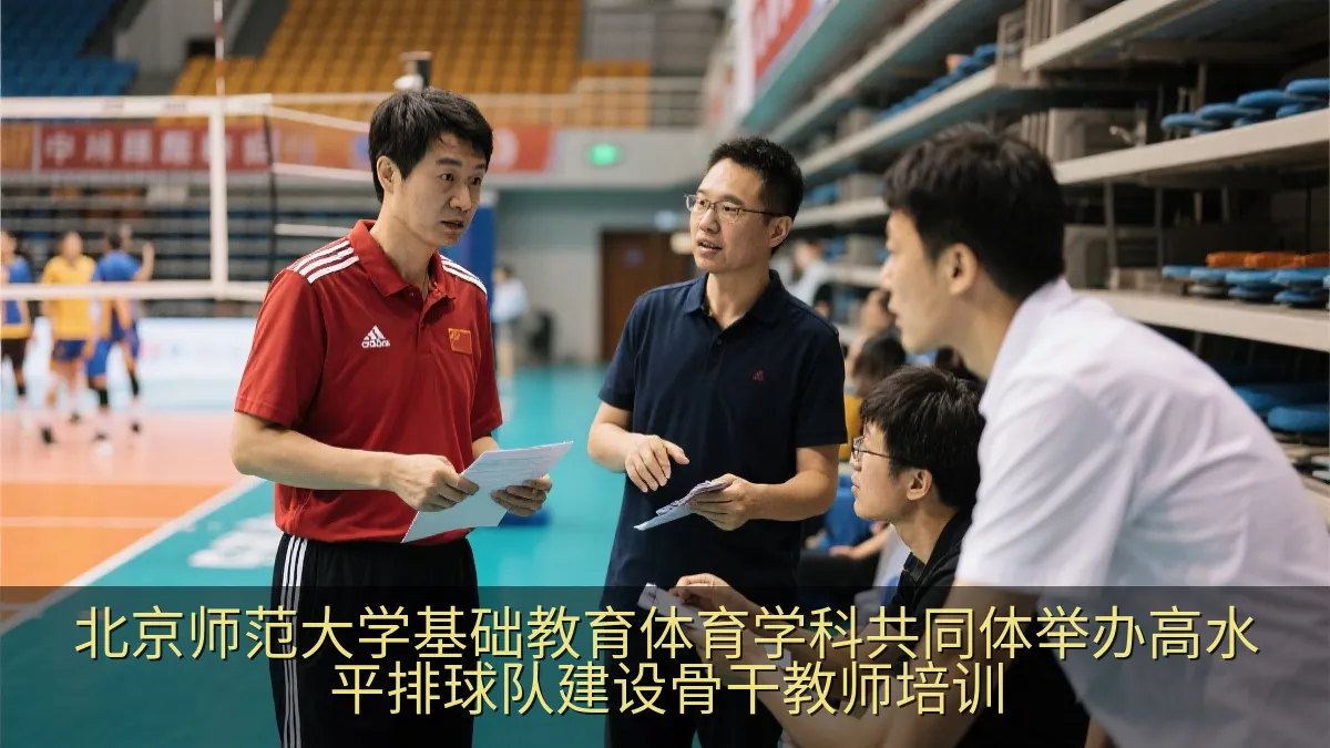 教师观摩排球比赛并交流训练经验