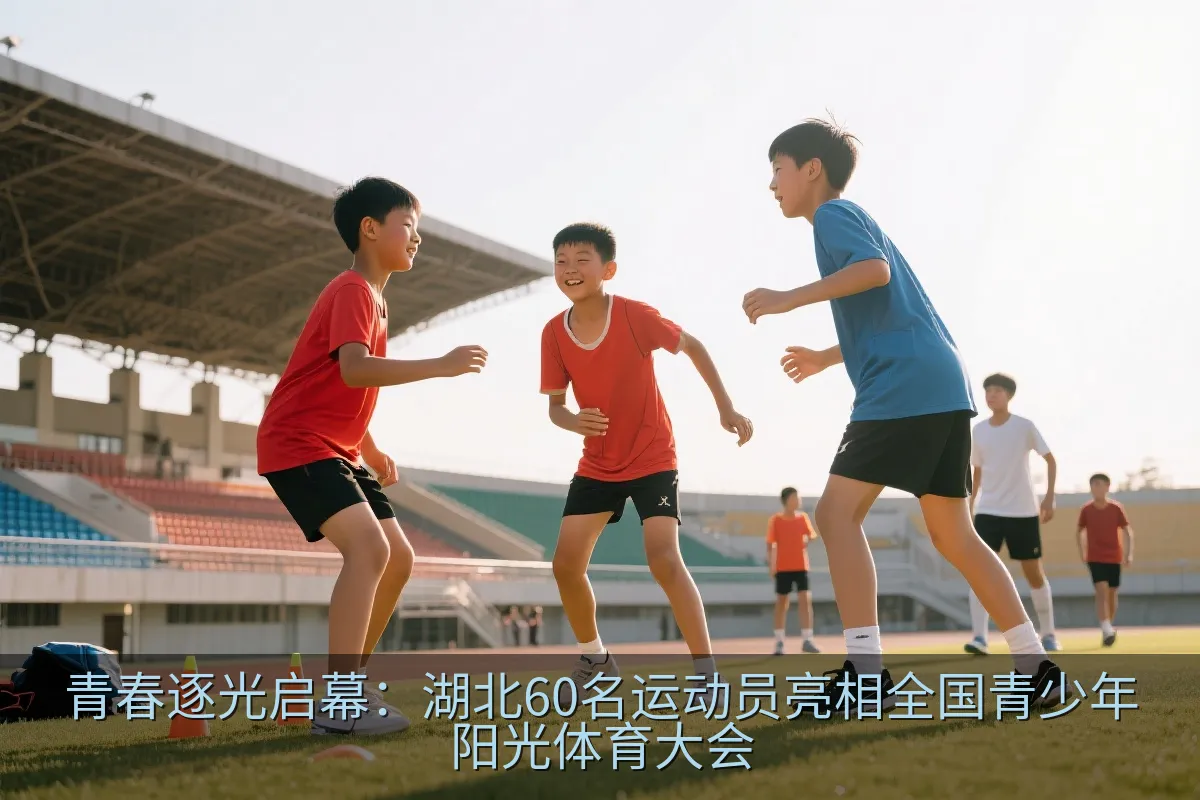 青少年运动员在体育场上备赛和交流,展现青春活力